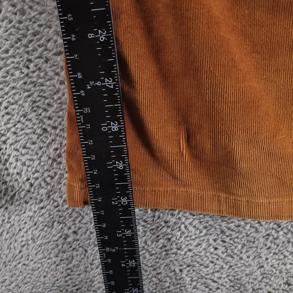 Free People Pants Womens 25 Orange Corduroy Flare Pull On Stretch Boho Hippie